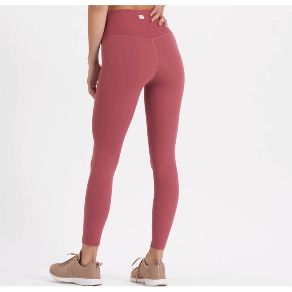 Vuori Rib Studio Leggings High Rise Marsala Pink Workout Athletic Pants L